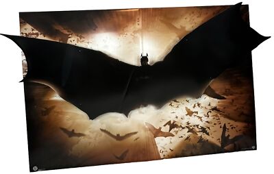 Batman Standee BATMAN BEGINS Rare 4 x6  Warner Bros. Promo Cardboard Banner NIB