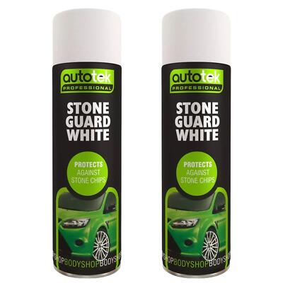 Autotek White Stone Guard schützt vor Spänen Aerosol-Sprühfarbe 500 ml x2