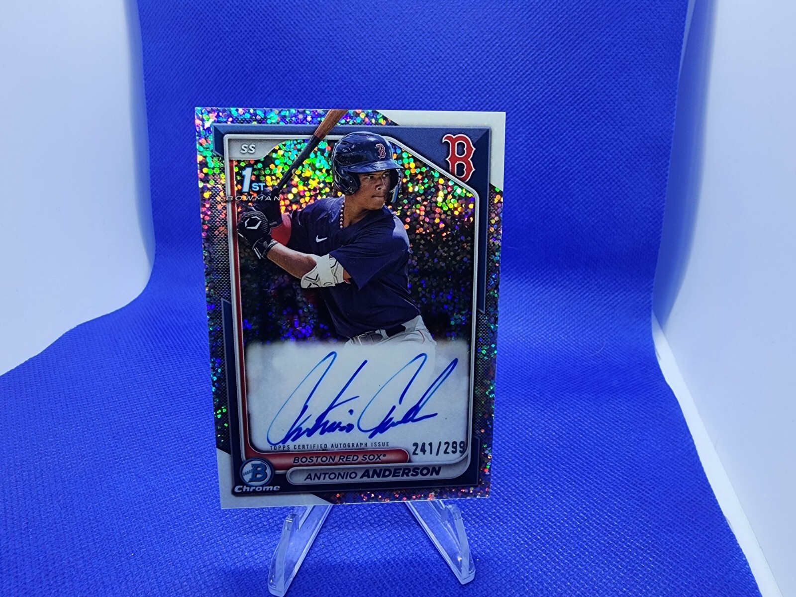 2024 1st Bowman Chrome Prospect Speckle Auto #241/299 Antonio Anderson Red Sox