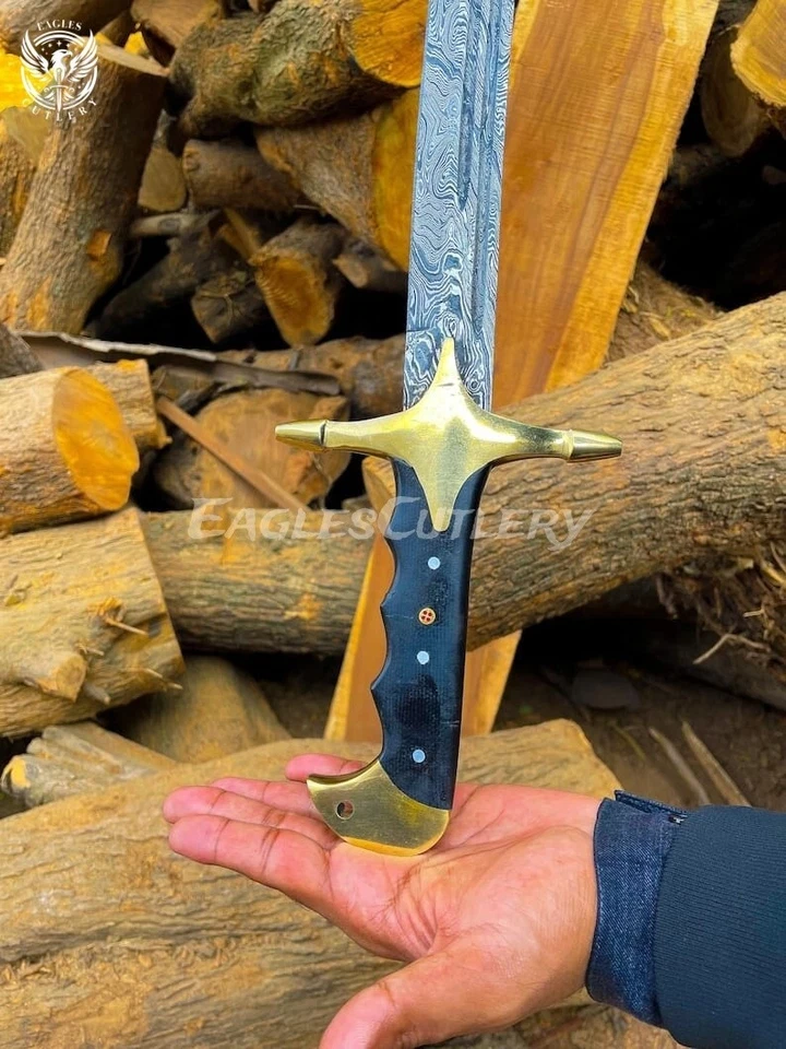 Espada sultão otomano aço Damasco Ertugrul espada árabe turca cabo Micarta - Imagem 2 de 4