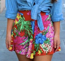 $96 Show Me Your Mumu Bright Tropical Tango Carlos Swing Shorts MEDIUM