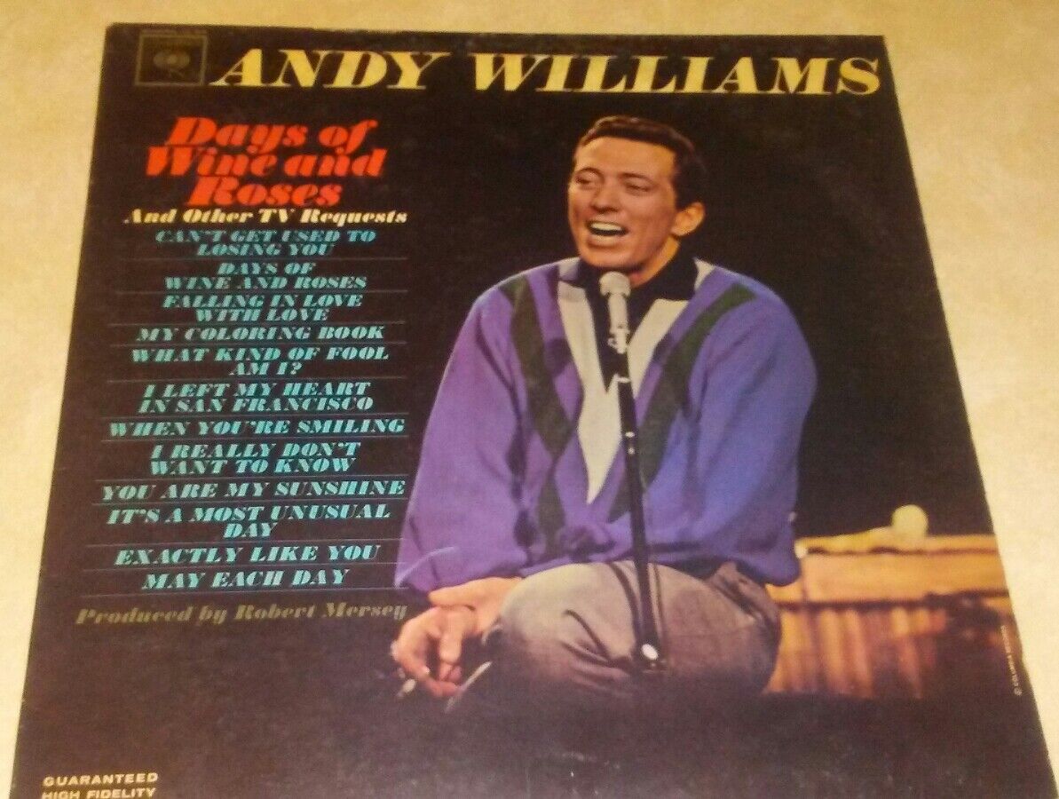 Andy Williams Days of Wine and Roses Vinyl LP