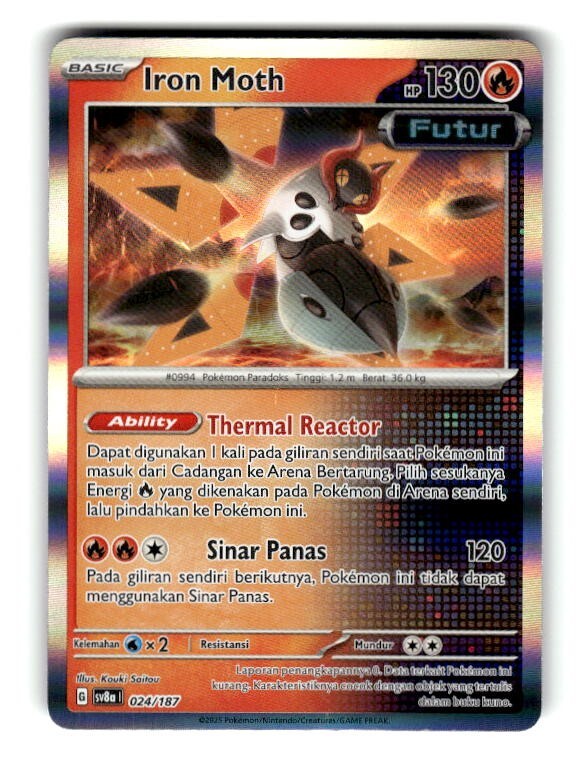 Pokemon Festival Terastal EX Prismatic Evolutions Iron Moth 024/187 Holo