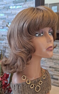 Charmant Flip Wig light brown swing pixie wavy permanent style moveable bangs