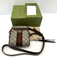 Gucci Ophidia Mini Crossbody Bag GG Supreme Web Beige Leather Unisex