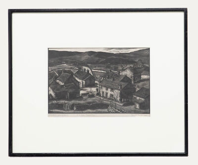 Frank Taylor - Framed Mid 20th Century Woodcut, Conistone, Wharfedale