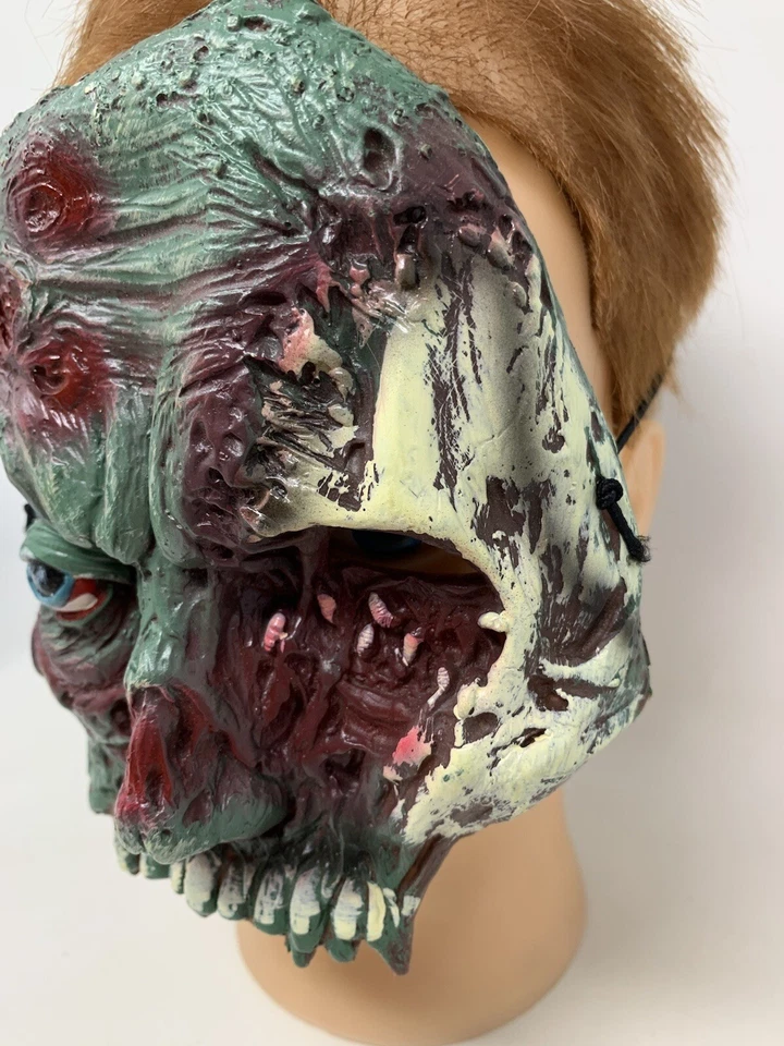 Disguise Co 2012 Green Zombie Walking Dead Vinyl 3/4 Mask Halloween Costume-RARE - Image 4 of 4