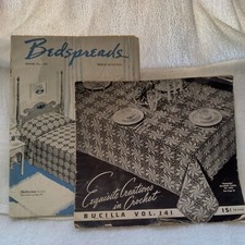 Two vintage Crochet booklets w/instructions, 1939  1941 Bucilla 141 Bedspreads