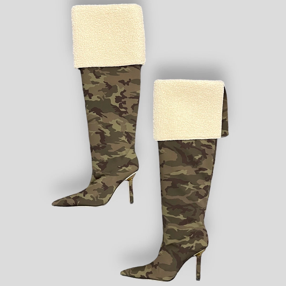 Camo over the knee boots cheap