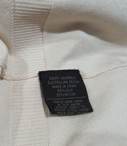 David Lawrence Silk blend Cardigan Size M or 10 cream - Picture 5 of 5