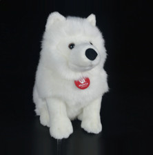 Samoyed Dog Plush Doll Stuffed Super Soft Simulation Animal Sitting Height 11 in