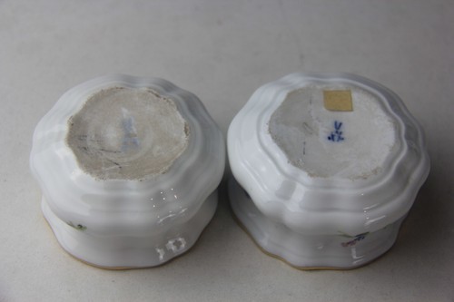 Meissen Double Sword Mark Inkwell & Sander on Fitted Tray w/ Floral Motif-Read! - Afbeelding 17 van 24