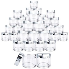 Beauticom  180 PCS 30G/30ML High Quality Clear Plastic Jars with Silver Lids