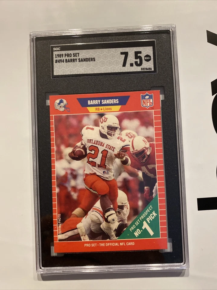 Barry Sanders ROOKIE SGC 7.5 Pro Set Detroit Lions Collector Card 1989 Vintage - Image 3 of 4