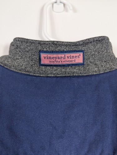 Vineyard Vines Martha's Vineyard Shep Sweater Navy Gray 1/4 Zip Fleece Boys XL - Picture 3 of 6