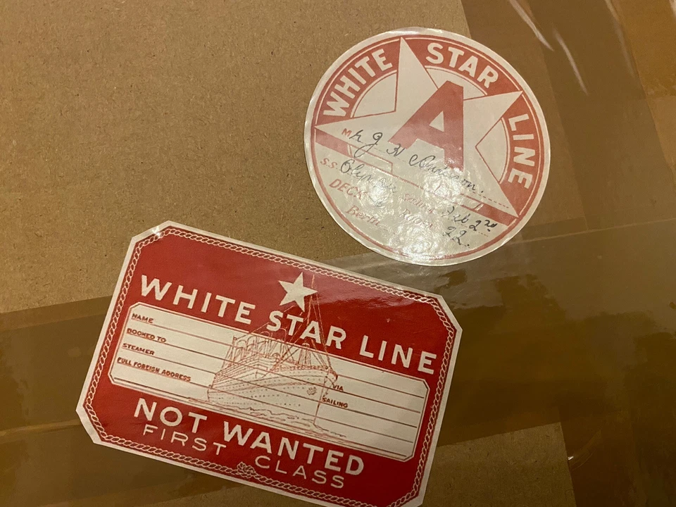 2 White Star Line Titanic And Olympic Luggage Tags - Image 1 of 1