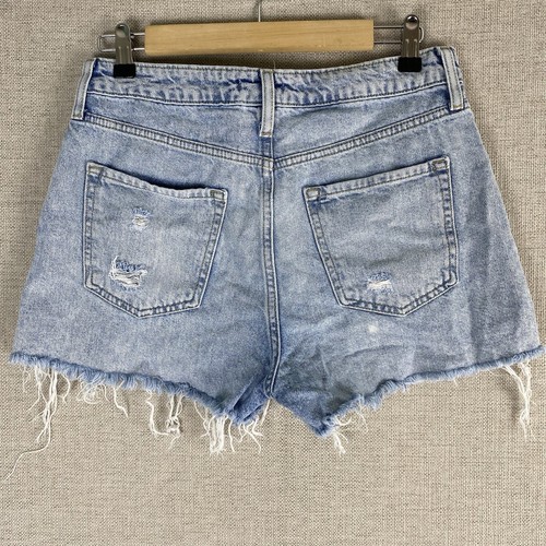 FOREVER 21 Jean Shorts Womens 28 Blue Distressed Denim Festival Boho Cut off - Picture 4 of 6