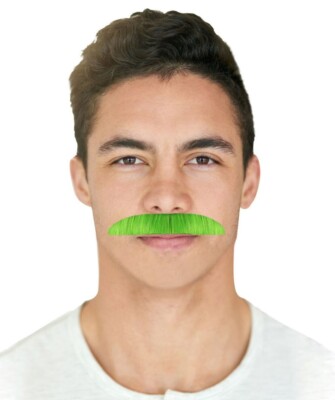 Mens Moustaches,  Green  , M-1039
