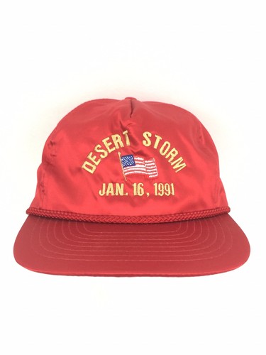 Vintage Desert Storm Hat Flag Troops Cap 1991 Logo Rope Satin Trucker Baseball - Picture 10 of 12