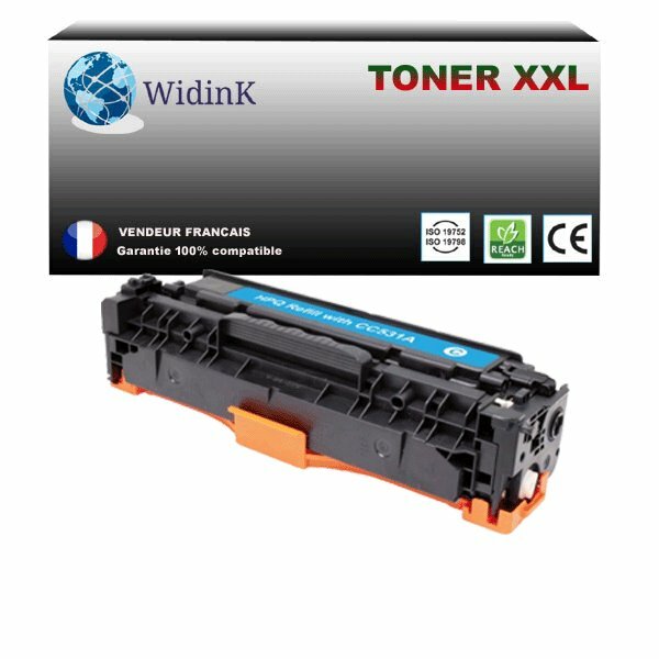 Toner compatible HP CC531A cyan 304A cartouche laser pour imprimante couleur 2800p