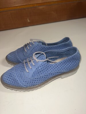 Clarks Somerset Griffin Maddy Oxford Shoe UK blue Perforated