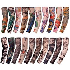 20Pk Temporary Tattoo Arm Sleeves Sun Protection Fake Slip On Tattoo Arm Sleeves