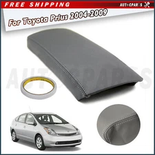 For Toyota Prius Leather Center Console Lid Armrest Cover Foam Gray 2004-2009