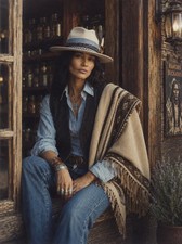 One-of-a-Kind Handmade Western Cowgirl Ranch Hat  Feather  Denim Band