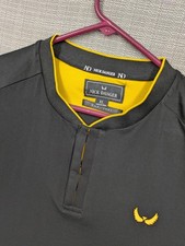 Nick Danger Shirt Mens XL Black Henley Short Sleeve Logo Tee Stretch Jersey