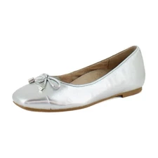 Vionic Klara Womens Flats Silver Metallic Leather
