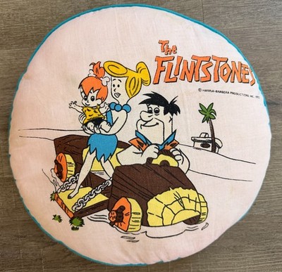 ORIGINAL OWNER: 1972 Hanna-Barbera, FLINSTONES Throw Pillow GREAT condition/age