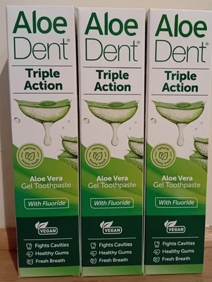 ALOE DENT TRIPLE ACTION ALOE VERA TOOTHPASTE 100ML + FLUORIDE 6 TUBES BBE 10/27