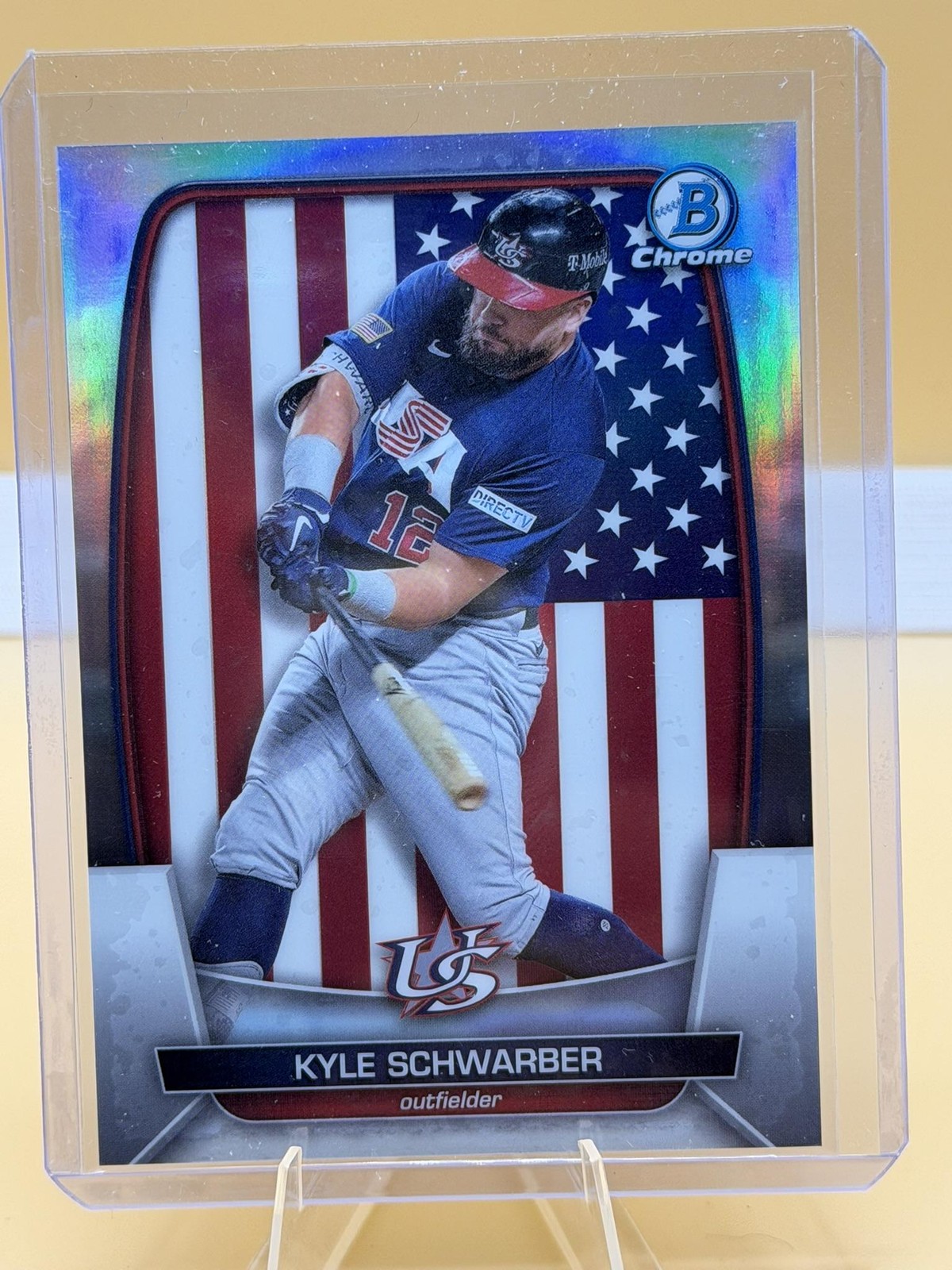 2023 Bowman Chrome #WBC-89 Kyle Schwarber WBC Flag Refractor #/499