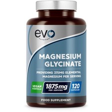 Magnesium Glycinate Supplements 1875mg 120 High Strength Capsules Supports Sleep 0.06 per thousand milligrams