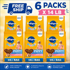6 Pack Pedigree Puppy Growth & Protection Dry Dog Food Chicken & Veg 14 lb 0.85 per pound