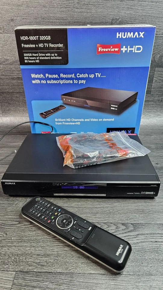 Humax HDR-1800T 320GB Freeview HD TV Recorder 200 Stunden Aufnahme HDMI