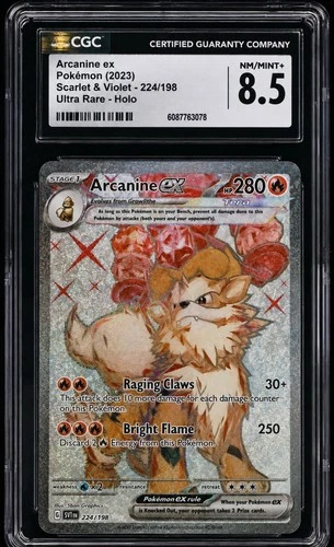 2023 POKEMON SCARLET & VIOLET ULTRA RARE #224 ARCANINE EX HOLO CGC 8.5