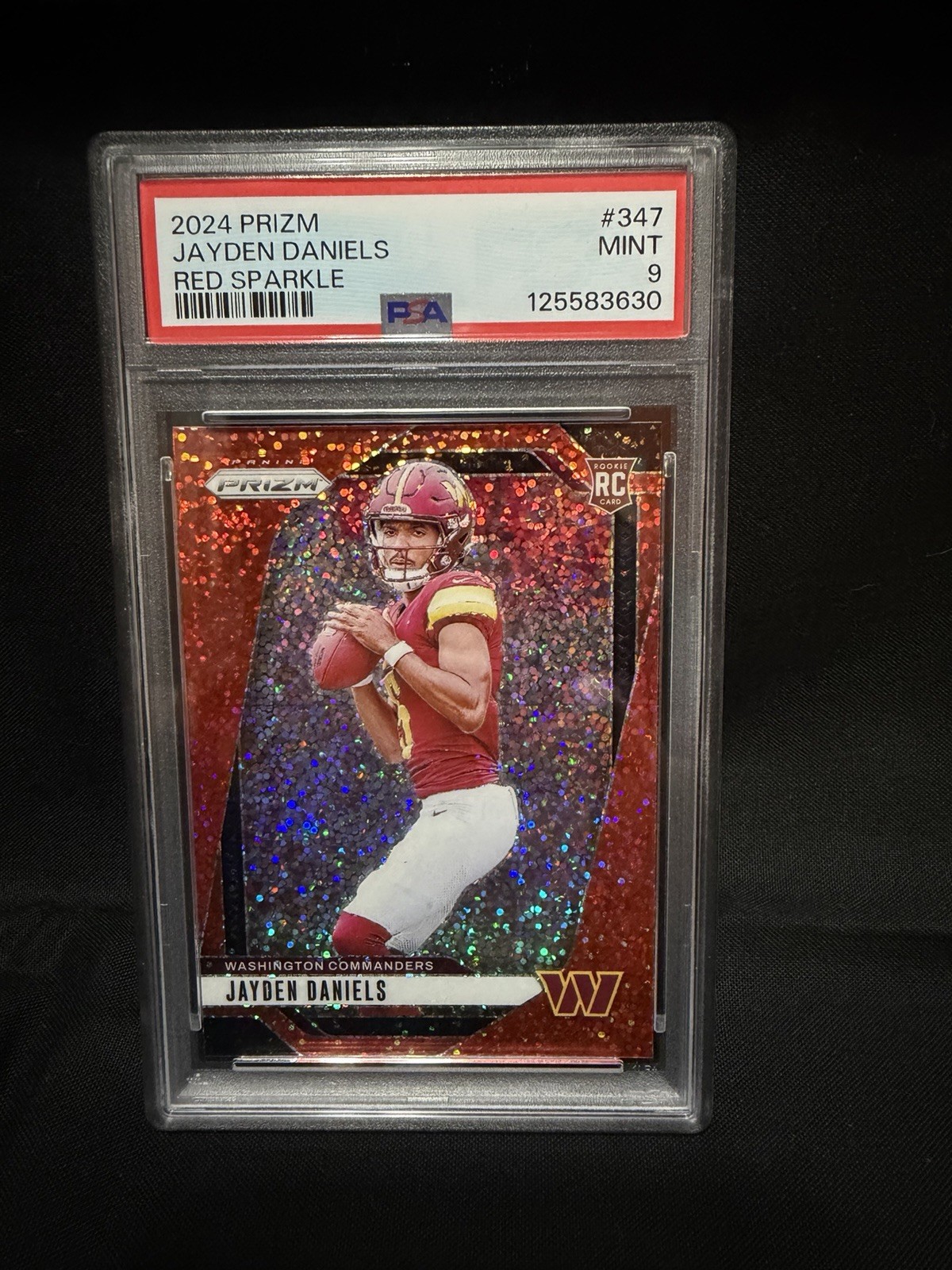 2024 Panini Prizm - Jayden Daniels #347 Red Sparkle Prizm (RC) PSA 9