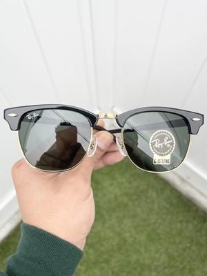 NEW Authentic Ray-Ban Classic Clubmaster RB3016 3016 Black G15 Lens 51/21