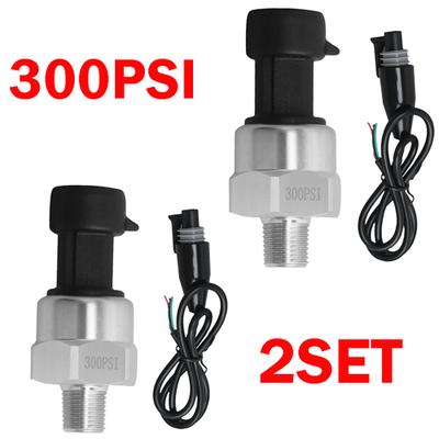#ad #ad 2x 0 300Psi 1 8NPT Stainless Pressure Transducer Sender Sensor Oil Air water Gas $25.35