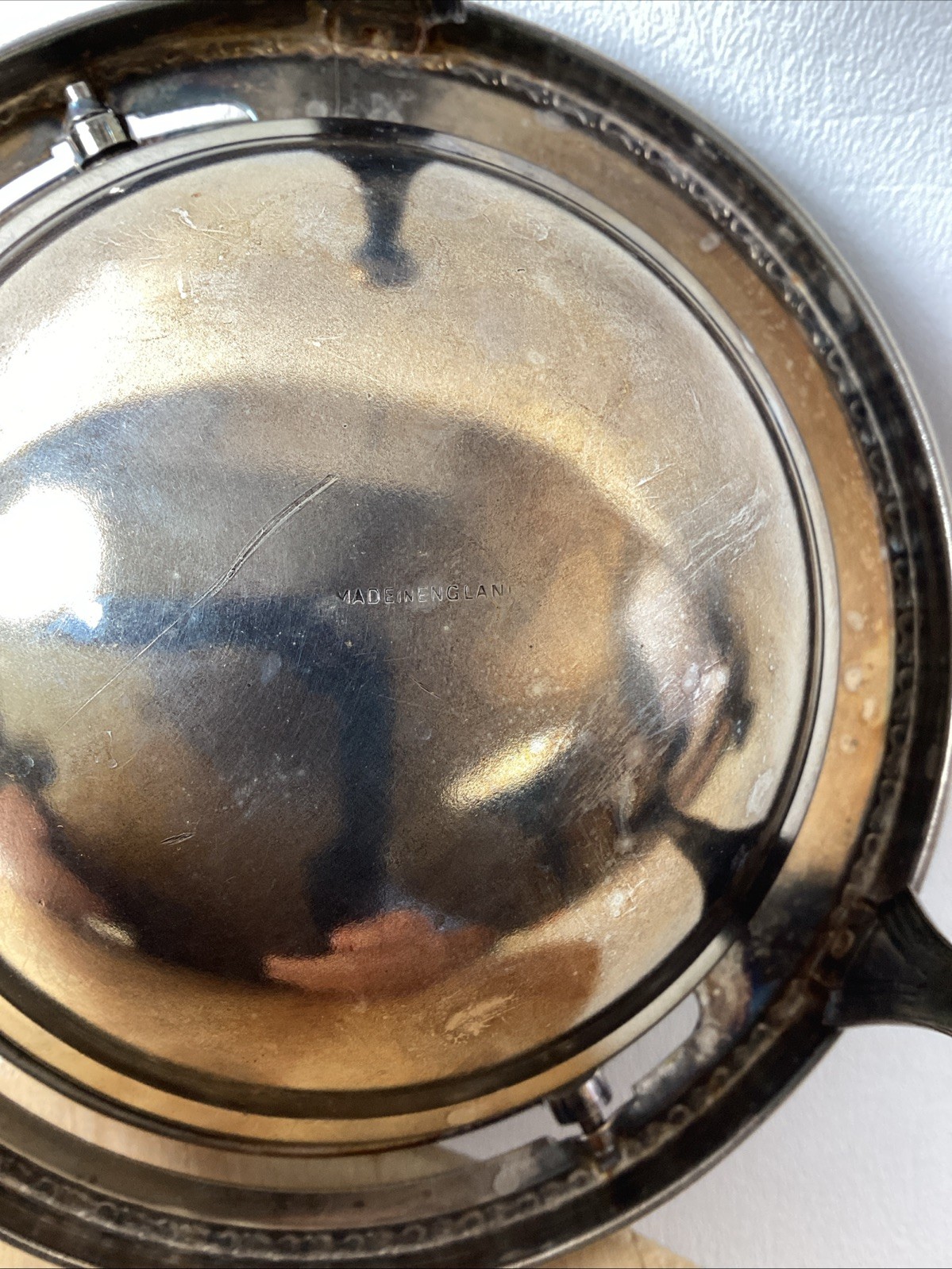 Vintage Silverplate Butter Caviar Server Swivel Dome Top  Filigree Legs England