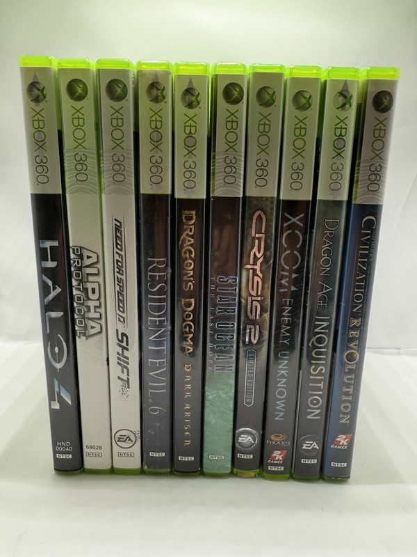 Lot Of 10 Xbox 360 Game Bundle Halo Resident Evil Need For Speed READ
