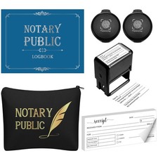 6 Pcs Notary Journal Log Book Thumbprint Fingerprint Ink Pad Notary Stamp and...