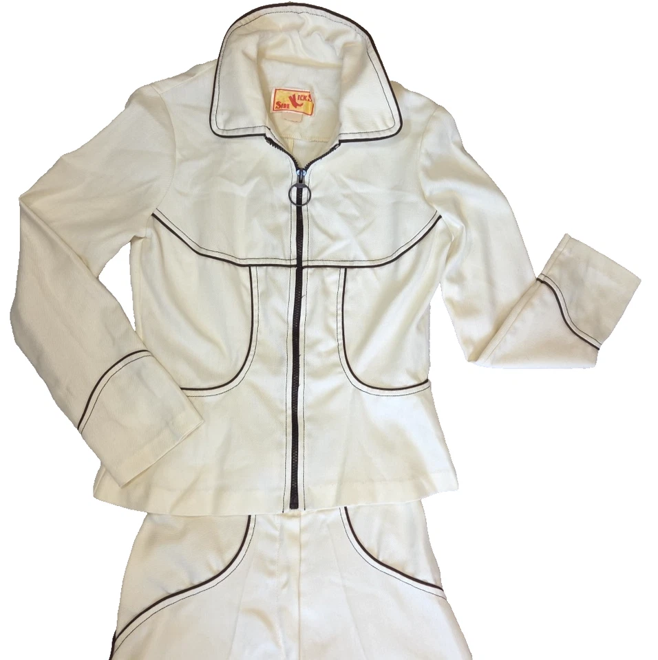 Vintage SIDE KICKS Western Suit Flare Pants Jacket Size 9 Women Equestrian 1970s - Image 2 of 4