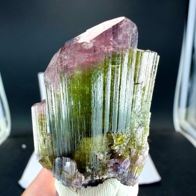 91 CTS Bi~Color Tourmaline Crystal/ Display Piece / Natural Crystal / From AFG