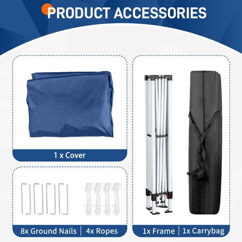 6x6 FT EZ Pop Up Canopy Tent Outdoor Slant Leg Wedding Party Gazebo Waterproof - Picture 6 of 8