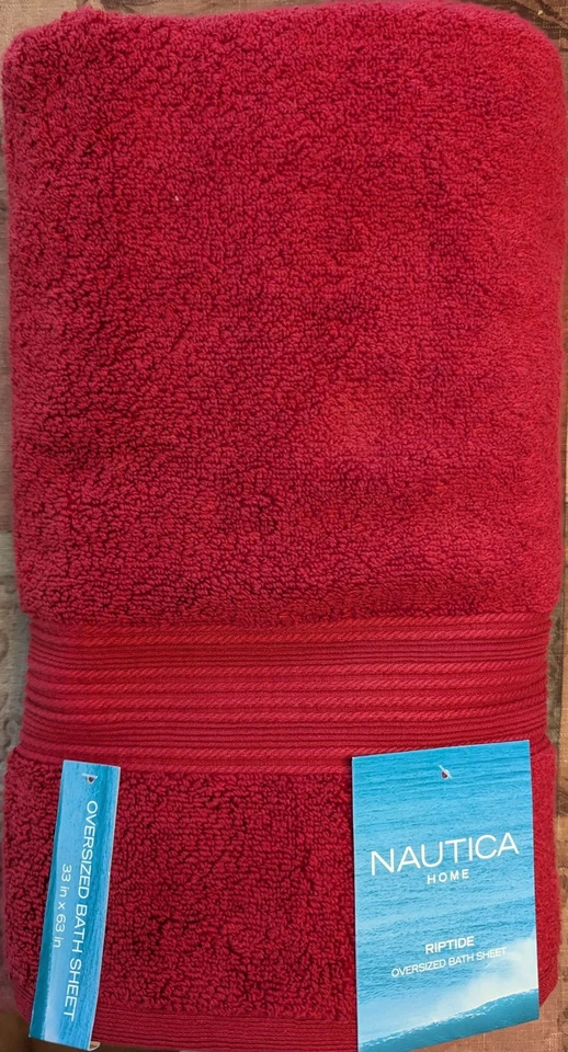 Sábana de baño Nautica Red Riptide mide 33 x 63 pulgadas Foto 3 de 4
