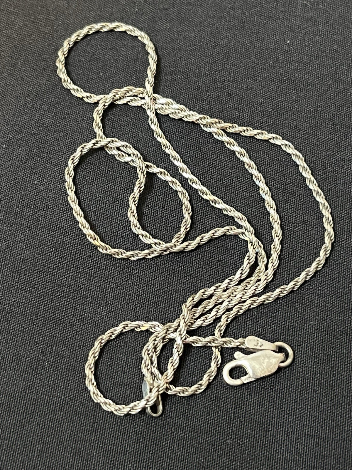 Solid Sterling Silver Rope Chain Diamond Cut 20” … - image 1