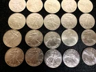 2002 American Silver Eagle Roll of 20..each 1 Troy Oz .999 Fine Silver. BU