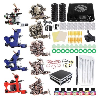 Dragonhawk Complete Tattoo Kit with Case, Beginner Traditional Coils Tattoo M...
